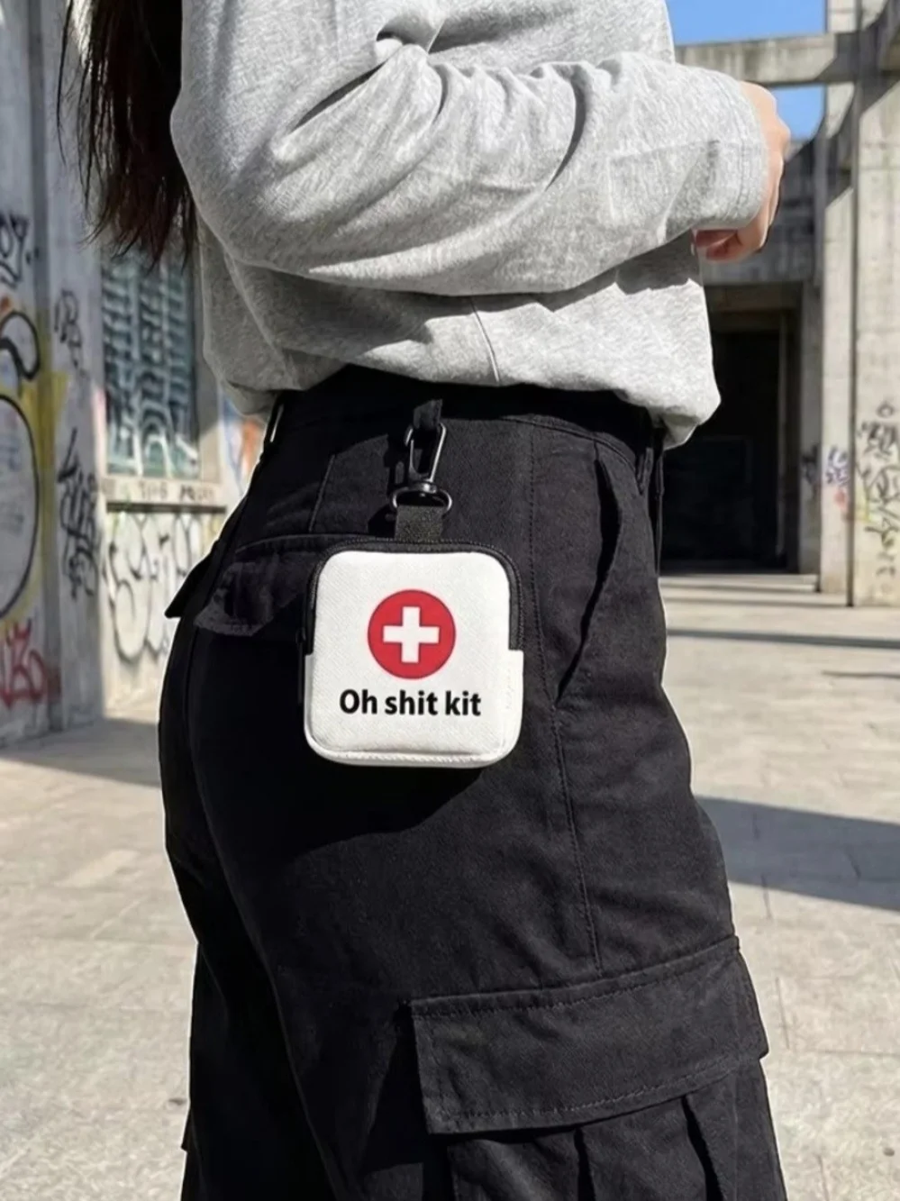 White First Aid Clip Pouch 